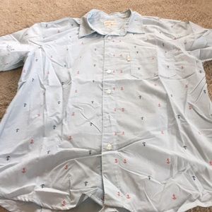 Light blue men’s shirt with anchors